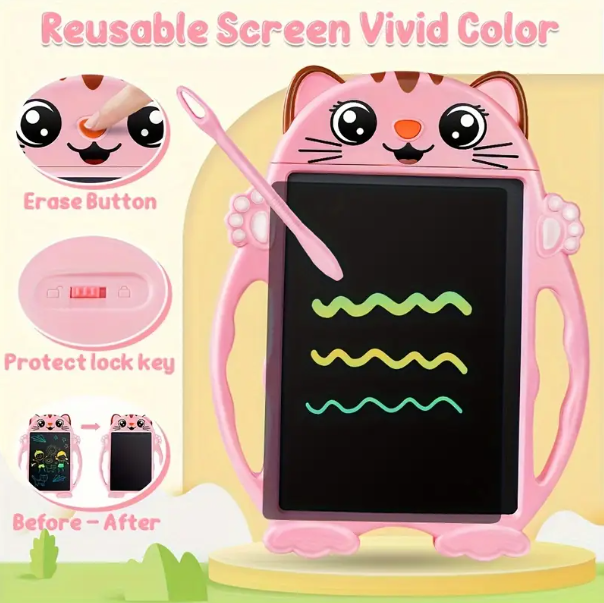 Cartoon LCD Drawing Board with One-Click Erase